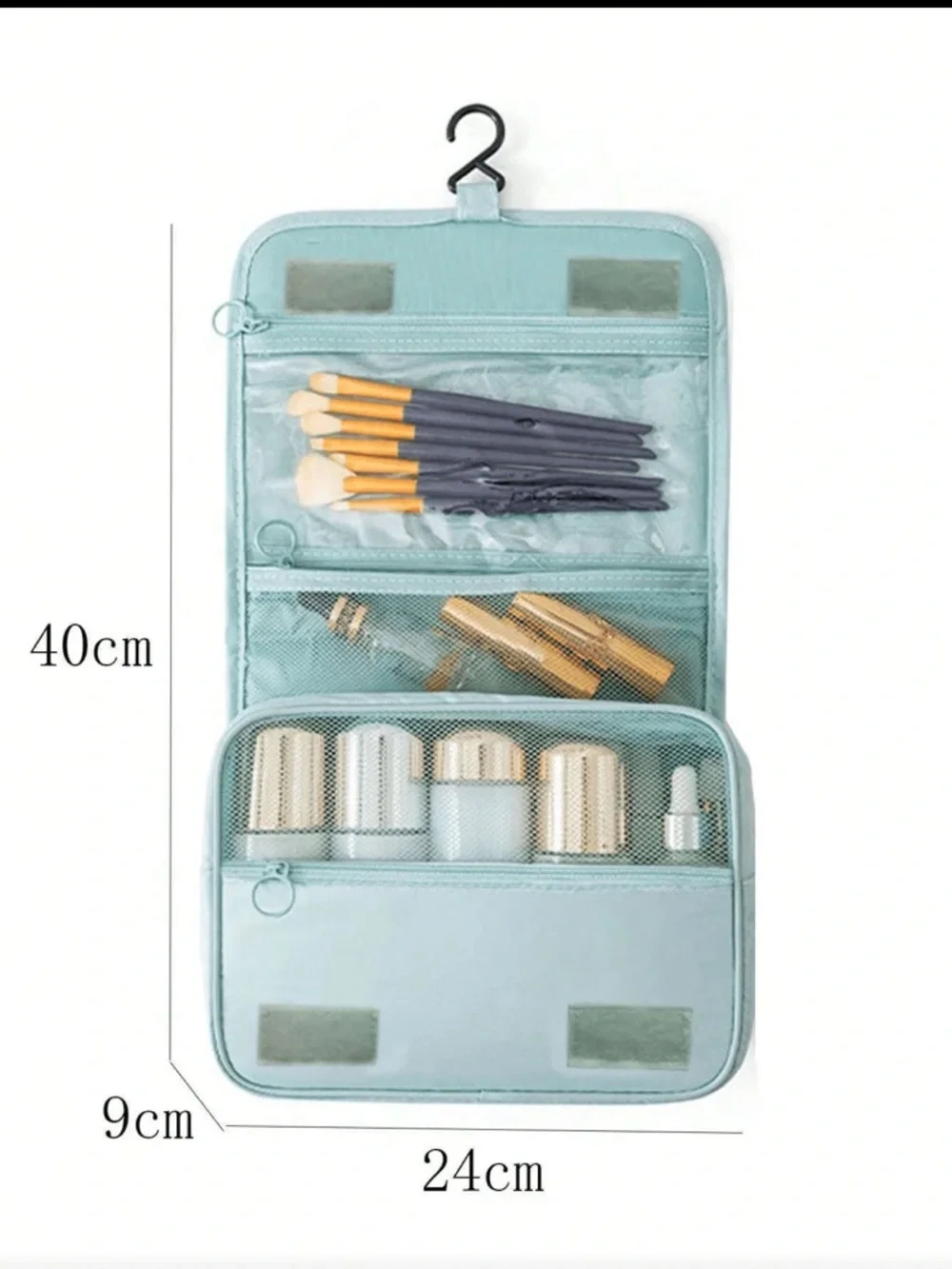 SHEIN Mint Green Hanging Makeup Organizer Bag